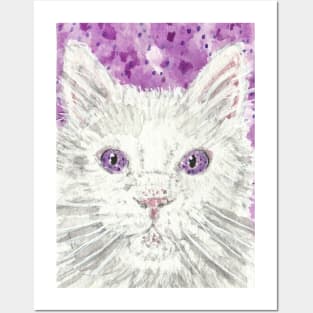 Purple eyed  cutie cat Posters and Art